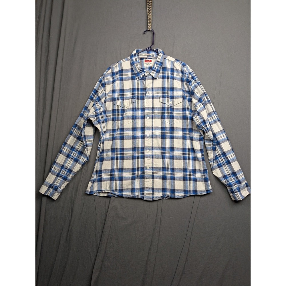 Wrangler‎ Men's Flex For Confort Western Button Up Long Sleeve Plaid Size 2XL